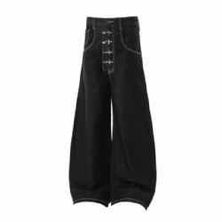 2025 Raw Denim Wide Leg Men Jeans Baggy Jeans for Men Customized