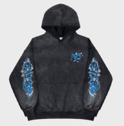 2026 Acid Washed Men Hoodie Black Oversize Fleece Printed Hoodis for Men