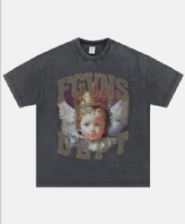 Factory Price DTG Printed Men's T Shirt Acid Washed Men T shirt