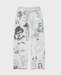 2026 Graffiti Printed Men Sweat Pants Cotton Loose Cut Sweat Pants for Men
