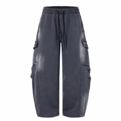 2026 Elastic Waistband Cargo Jeans Acid Washed Jeans for Men