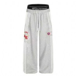 High Street Contrast Color Knit Pants Double Waist Men Sweat Pants Customized