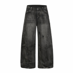 Factory Price Black Vintage Washed Men Jeans Baggy Stytle Jeans for Men