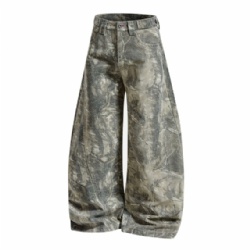 2026 Full Printed Men Baggy Style Jeans High Street Jeans for Men
