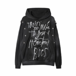 2026 Factory Price Black Vintage Men Hoodie DGT Printed Pullover Hoodie Customized