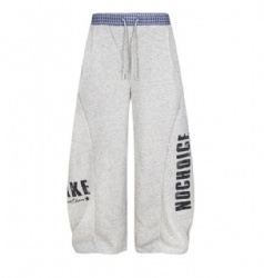 High Street Contrast Plaids Waistband Baggy Knit Pants Sweat Pant For Men