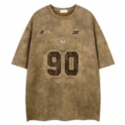 Mens Faux Suede Embroidery Vintage T shirt For Men