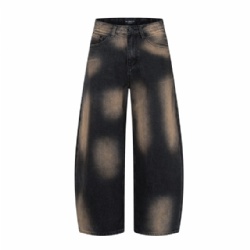 Factory Supplier Men's Monkey Washed Jeans Loose Cut Black Jeans